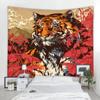 Джунгли Тигр иллюстрация ретро арт-деко гобелен в стиле бохо настенный хиппи колдовство психоделическое украшение дома