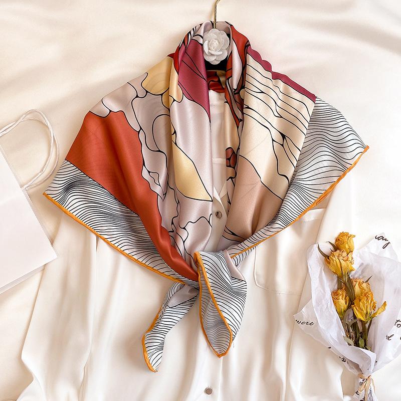 Early Autumn Retro New Twill Large Square Scarf for Women Fashion Printed Decorative Scarf Air Conditioning Shawl Scarf Scarf Scarf
