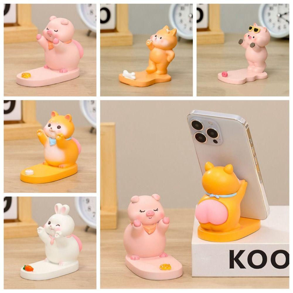 Смола свинья подставка для телефона кошка собака панда стол ленивый кронштейн дисплей для смартфона