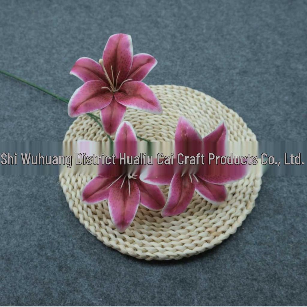 Triple-Head Silk Lily Bouquet for Wedding and Home Décor