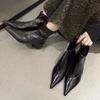 2025 Autumn and Winter New Fashion Versatile Pointed Short Boots Women's Boots Thick Heel Short Women's Boots Niche Thin Boots