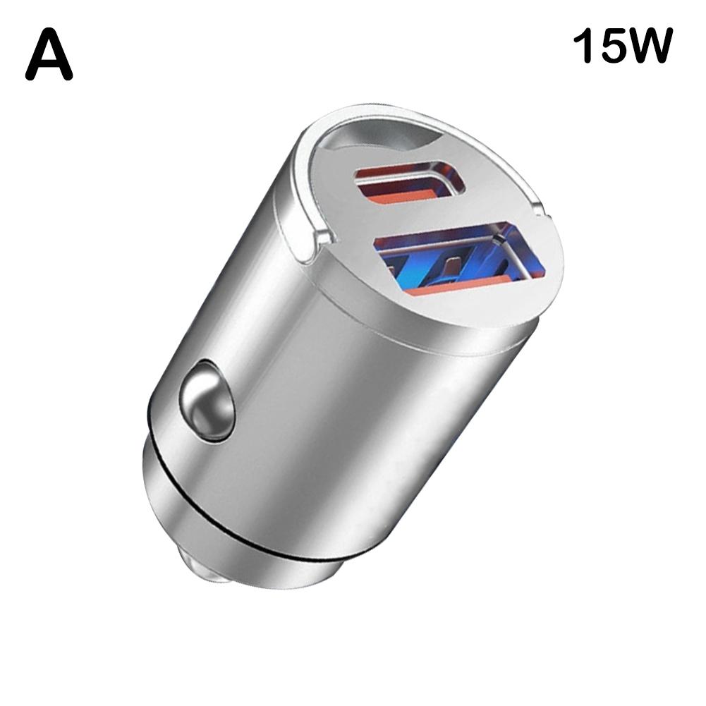 Автомобильное зарядное устройство USB C, скрытое мини-металлическое, сверхбыстрая зарядка, утопленное гнездо USB-адаптера 12 В C1E6