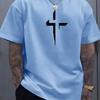 Men's Casual Summer T-shirts Round-neck Short-sleeved T-shirts And Creative Cross-shaped 3D Printed Loose And Comfortable Tops