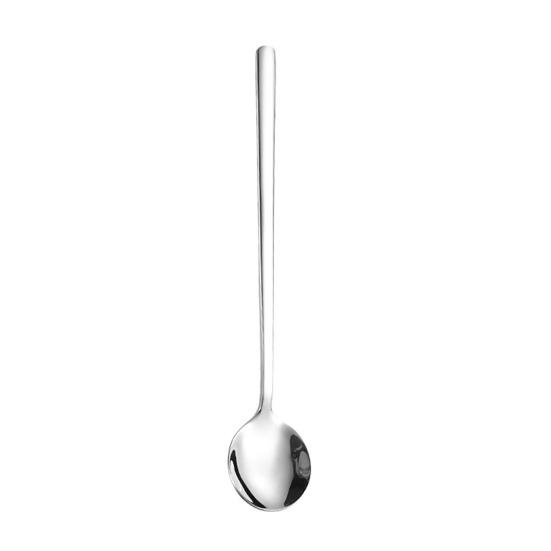 Coffee Stirring Spoon Stainless Steel Long Handle Spoon Polished Rust-Proof Creative Dessert Spoon for Home Cafe Kitchen Tool for Stirring