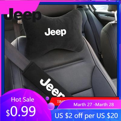 Для автомобиля Jeep Защитные накладки на ремень безопасности Плечевые накладки Подголовник для шейного отдела позвоночника Подушка для шеи Для Jeep Renegade Wrangler JL JK Gladiator G