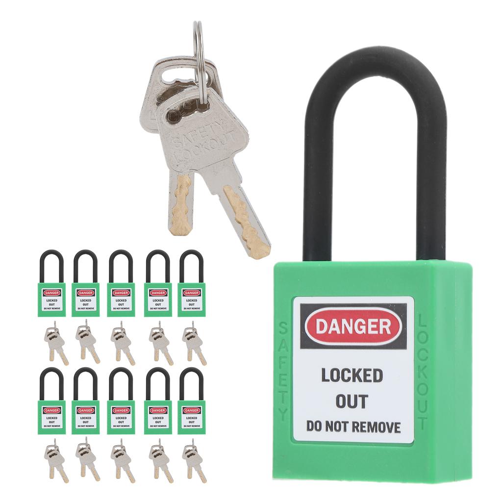 10Set 38mm 1.5in Safety Padlock Engineering Insulation DustProof for Factories Construction Sites Hospitals Chemicals