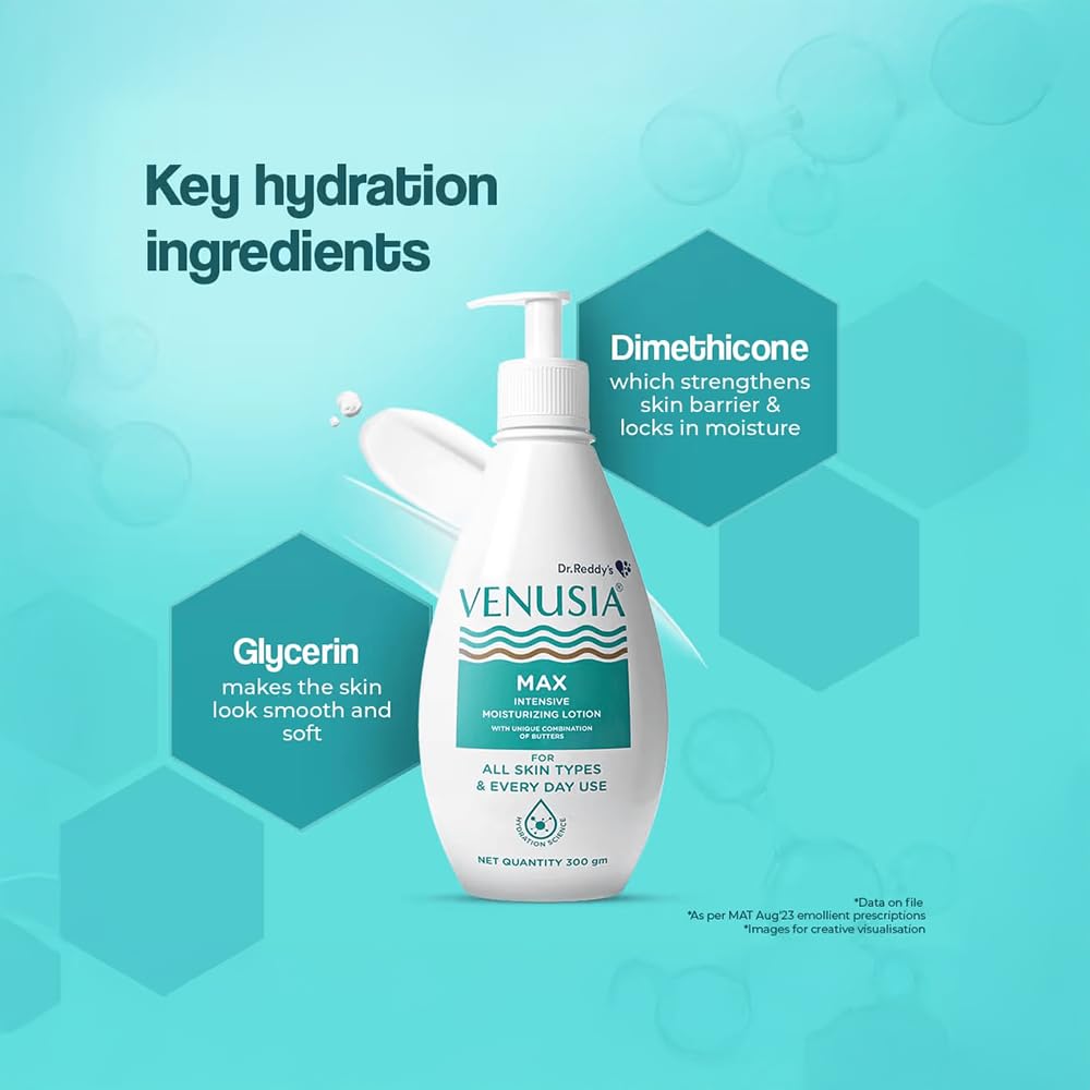 Dr. Reddy's Venusia Max Intensive Moisturizing Lotion 300 G Pack For Normal To Very Dry Skin