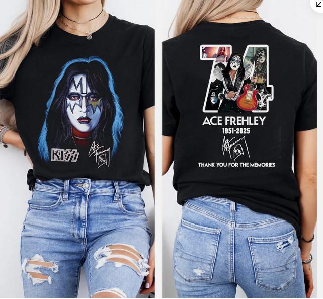 Ace Frehley Футболка-трибьют Kiss 1951–2025 Спасибо за воспоминания Подарок, S-5XL