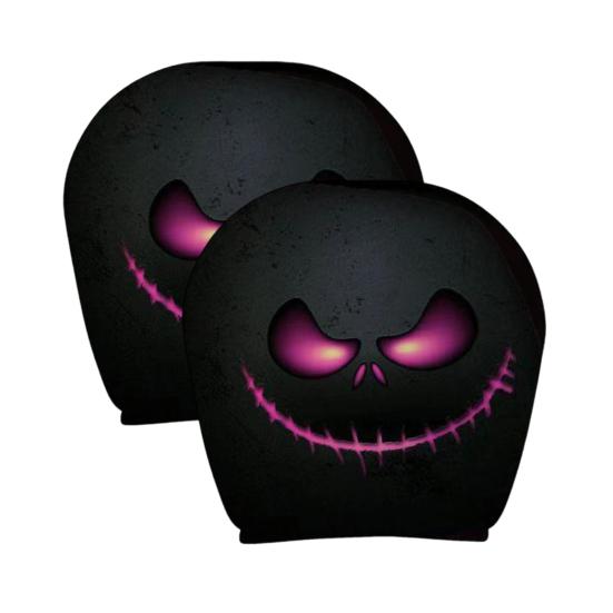 Skull Car Headrest Covers Spooky Print Auto Seat Head Rest
