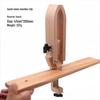 Adjustable Foldable Leather Sewing Stand with Hand-Stitched Wooden Clip