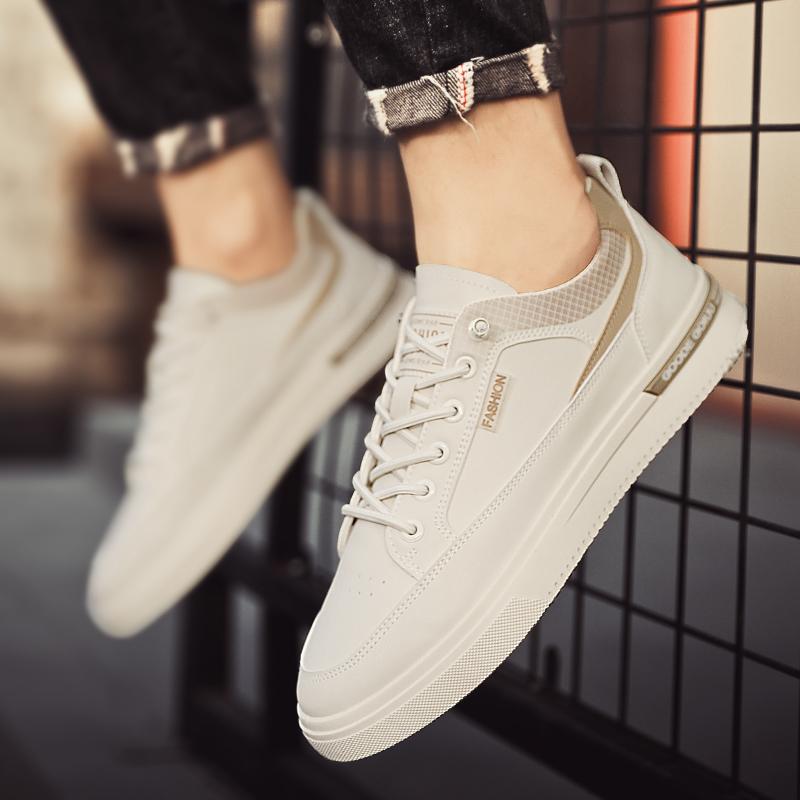 Повседневная спортивная обувь. Мужская универсальная износостойкая мужская обувь. Модная обувь для скейтбординга для мужчин. Кроссовки для отдыха. Кожаная обувь для мужчин.