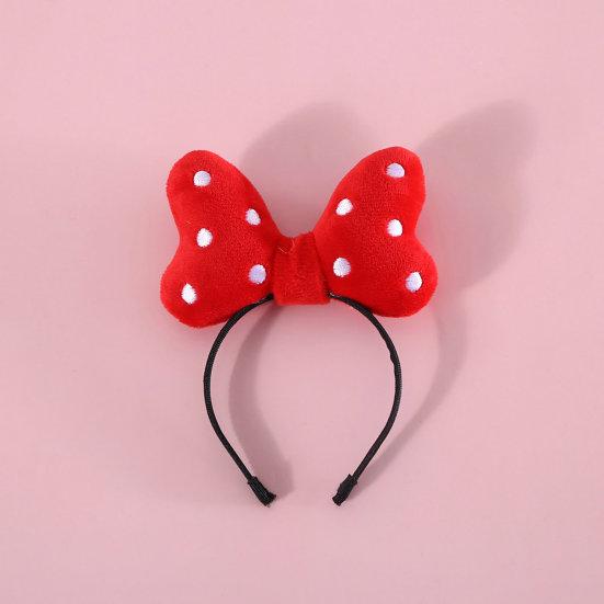 Повязка на голову для питомца, контрастного цвета, с большим бантом, в горошек, эластичная, противоскользящая, для нарядного вида