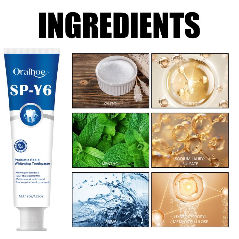 Whitening Toothpaste with Probiotics Deep Clean Breath Freshener Enamel Protection for Morning Oral Routine