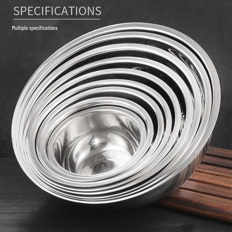 MOLUONA Stainless Steel Kitchen Prep Bowl - 22cm