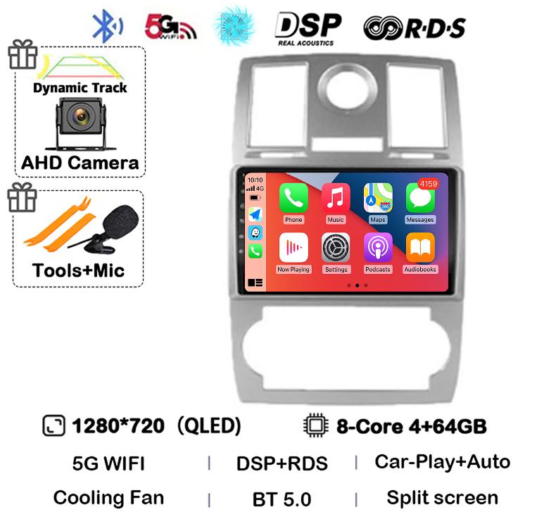 Android 14 Auto Carplay 4G+WIFI For Chrysler Aspen 300C 2004 2005 2006 2007 2008 Multimedia Video Player Car Radio GPS Stereo BT