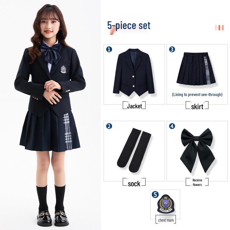 Детский осенне-зимний костюм: Комплект куртка с длинным рукавом и брюки для мальчиков и девочек - Школьная/детсадовская форма