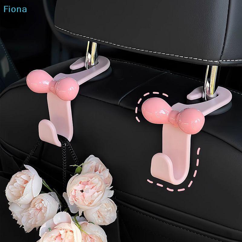 Pink Bow Car Headrest Hooks, Cute Bowknot Vehicle Seat Back Hangers for Bags, Purses & Coats (1 Pack)