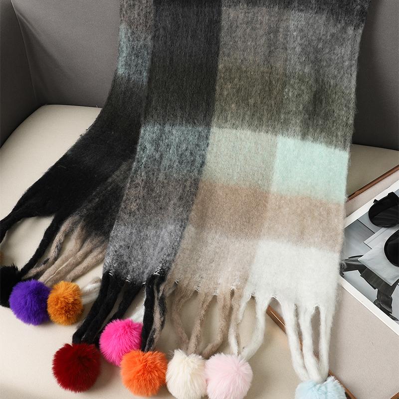 Luxury  Cashmere Womens Scarf Winter Thick Warm Solid Wraps Female Pashmina Long Tassel Female Bufandas Thick Blanket