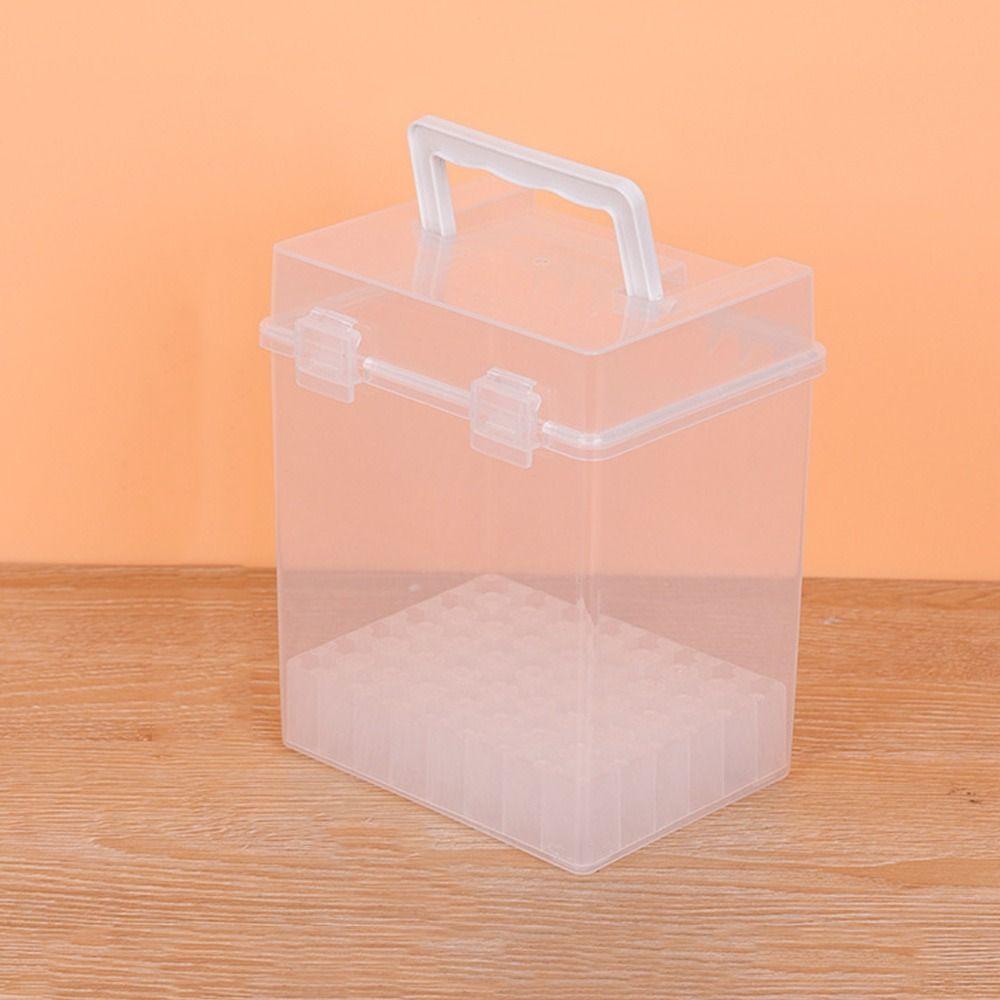 Portable Plastic Marker Pen Organizer Multi-slot Handheld Marker Storage Box Transparent Waterproof Desk Pen Holder Students