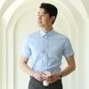 Men's Summer 100% Cotton T-shirt Solid Turn Down Collar Top Business Professional Short Sleeve Shirt