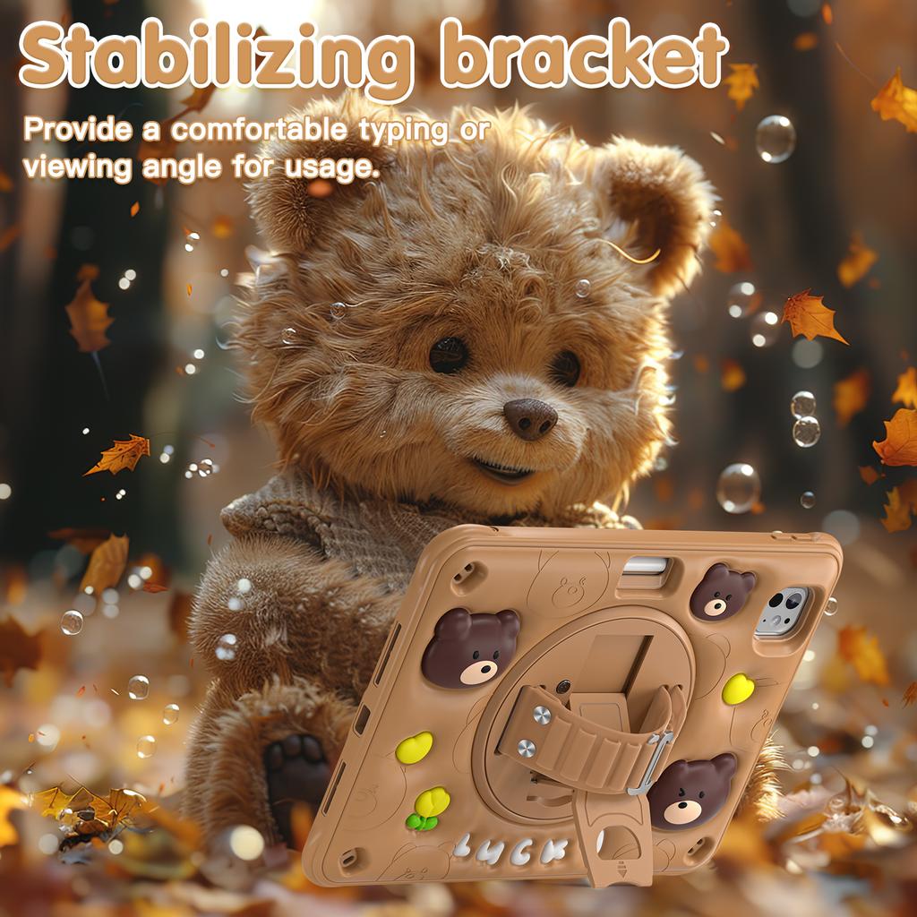 Heavy Duty Kids Cartoon Case for IPad Pro 11 2025 M5 2024 M4 A3357 A3358 A3359 A2836 A2837 A3006 360 Rotating Hybrid Stand Cover