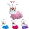 Unicorn T Shirt Mesh Tutu Skirt 2pcs Set Cute Baby Girls Casual Little Pony Clothes Suit