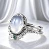 2Pcs/sets Luxury White Resin Elegant Rings for Women Shining Zircon Dainty Dance Party Jewelry Fashion Accessories