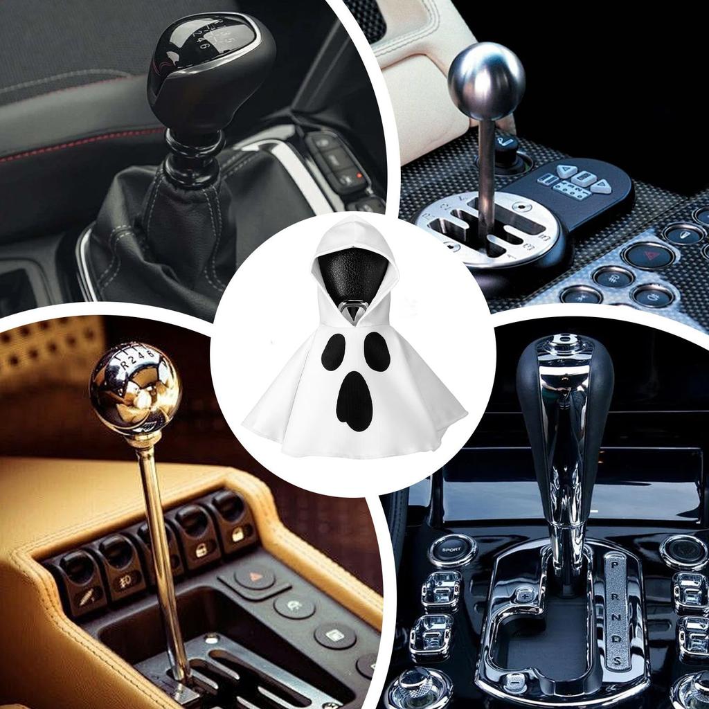 Halloween Car Gear Shift Mini Ghost Hoodie Decoration Fits Manual Transmission Car Car Shift Lever Automobile Interior Decor