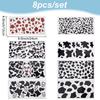 1set 8 Sheets 8 Colors Clear Film Cow Rub on Transfer Stickers for Glass Cups Waterproof Cup Wrap Transfer Decals for Cup Crafts Mixed Color
