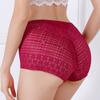 Sexy Hollow Lace High Waisted Women's Underwear with Cinched Abdomen Lifted Buttocks Without Any Marks Panties