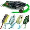 RUNCL Topwater Frog Lures 5PCS, Durable Lifelike Silicone Bass Bait, Floating Realistic Frog Lures Kit for Freshwater Saltwater, Topwater Fishing