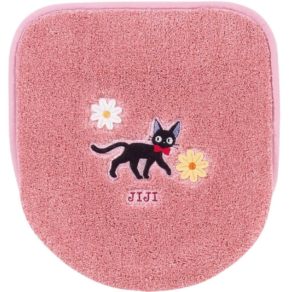 Служба доставки Набор из 4-х предметов для туалета Ghibli Gigi Hana Sanpo Коврик для туалета 58 x 60 см Крышка Тапочки Чехол для туалетной бумаги Розовый набор туалетных принадлежностей