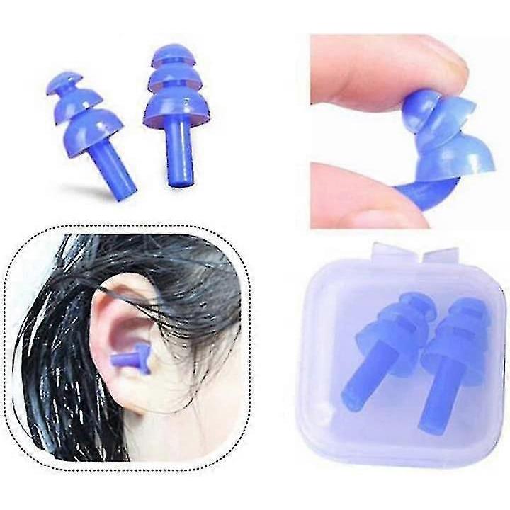 6 Pairs Gel Swimming Or Sleeping Ear Plugs With Separate Packing Case Soft