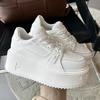 Повседневные маленькие белые туфли на толстой подошве, осень, новый академический стиль, увеличение роста маленького человека, маффин, спортивные кеды на платформе, женские