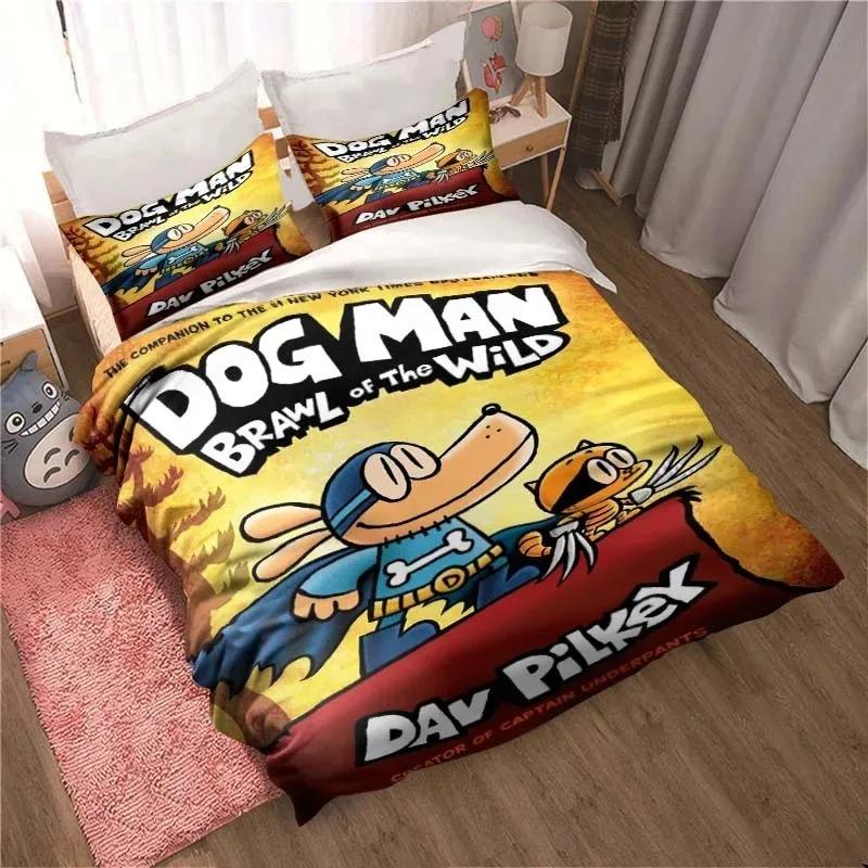DOG MAN Милый Мультяшный Комплект Постельного Белья Пододеяльник Односпальный Двуспальный King Size Аниме Простыня для Спальни Мальчиков и Взрослых