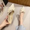Pointed Flat-soled Single Shoes Women's 2025 New Grandma Shoes Fashion Ladyshoes Soft-soled Beanie Shoes Bow Shoes 833