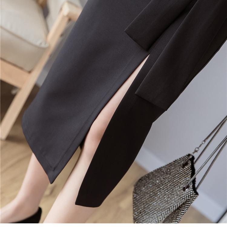 Летняя модная бандажная офисная юбка средней длины, тонкая сексуальная рабочая одежда с разрезом на один шаг, юбки