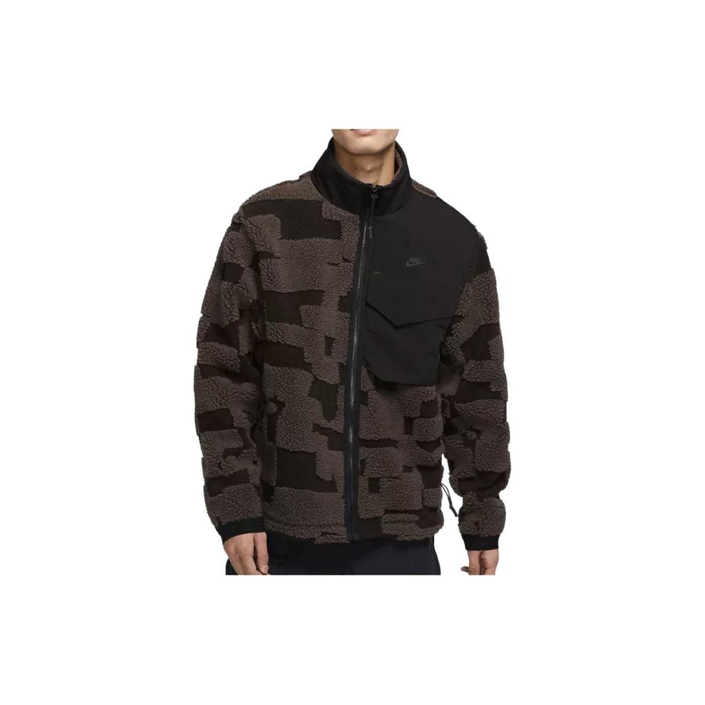 Nike Tech Pack Engineered Casual Zip Collar Long Sleeve Fleece Jacket Men Jacket Brown DD6633-013