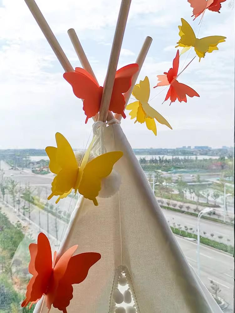 Красочные 3D бабочки из бумаги, цветы, декор для вечеринок и мероприятий