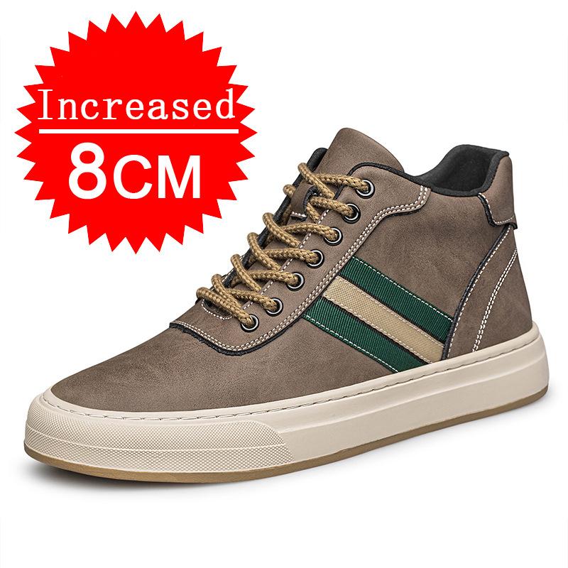 Мужские кроссовки из натуральной кожи Elevator Sports Shoes 4/6/8 см Casual Fashion Lift Sneaker Boots Non-Slip Casual Running Shoes Size 38-44