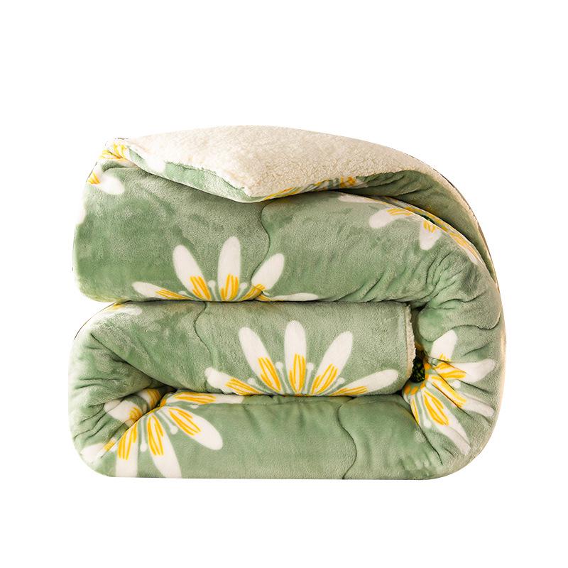 Зимнее фланелевое одеяло из овечьей шерсти: Толстый, теплый хлопок для односпальной кровати в общежитии