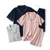 Summer 2025 New Cotton Couple Pajamas Suit Female Short-sleeved Shorts Pajamas Thin Home Service Suit Pyjamas Women Pink
