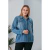 Women's Large Size Jacket Rg9726 Jean Button Closure Sports