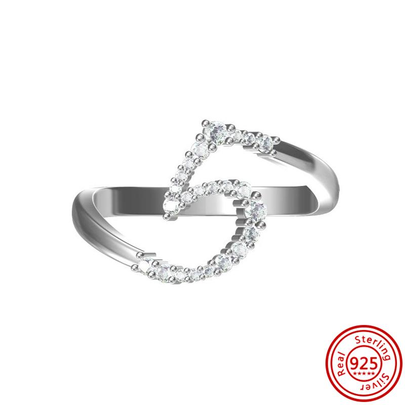 Красное Сердце Кольцо на Палец Сияющие Циркониевые Кольца Сверкающий Циркон Для Женщин 925 Стерлинговая медь Свадьба Помолвка Вечеринка Роскошные Подарки