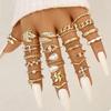 23PCS Boho Gold Color Rings Set For Women Fashion Cubic Zircon Heart Star Moon Flower Finger Rings Female Simple Trendy Jewelry Gifts