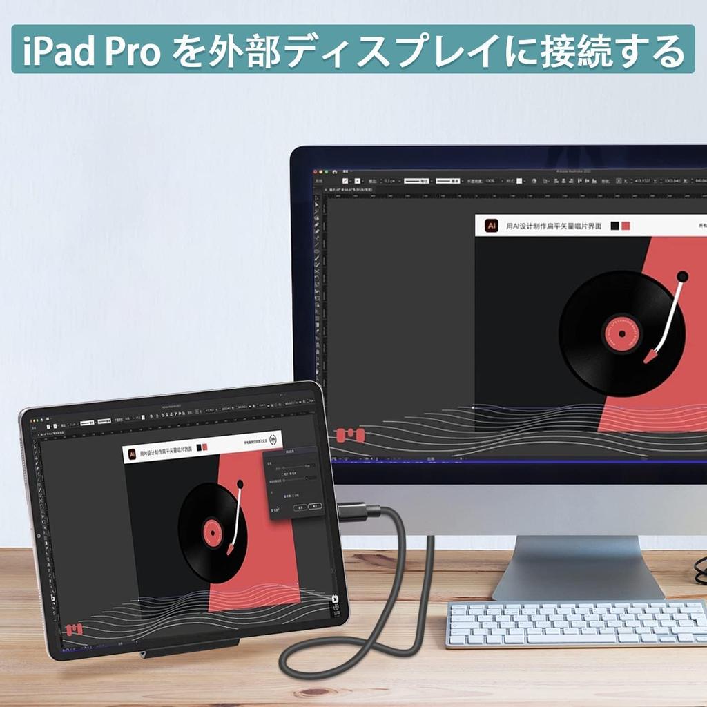 Кабель-конвертер USB C в HDMI 2 м Видео Thunderbolt Без настройки Широкая совместимость Кабель для подключения HDMI для iPhone MacBook Surface Galaxy и других -