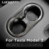 Tesla Model3 3K240G Water Cup Frame Is Suitable For Tesla Model 3 Car Interior Carbon Fiber Rear Seat Water Cup Frame Patch