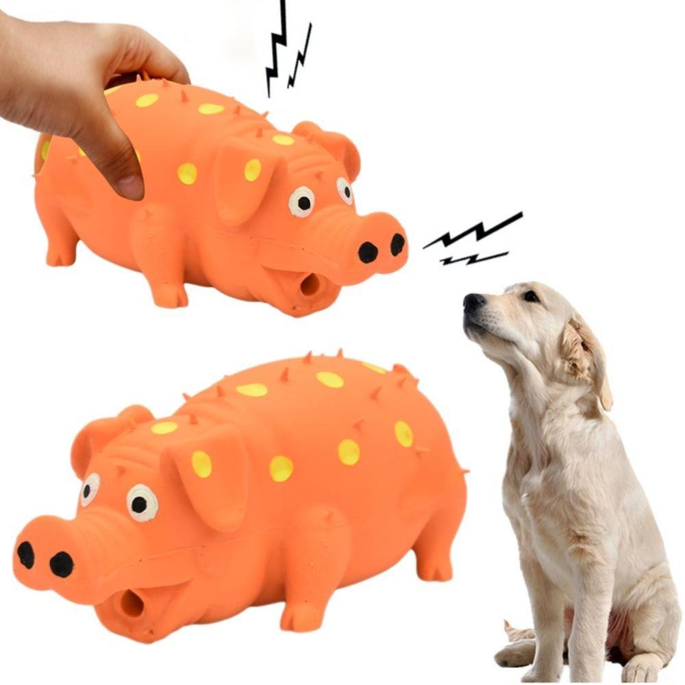 Soft Latex Latex Pig Toy Built-in Squeaker Squeaky Pet Toy Dog Chew Toy Small Medium Dogs