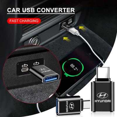 1 шт. Автомобильный зарядный адаптер Type-C к USB-конвертер Автомобильные аксессуары для Hyundai i30 Tucson Elantra Venue Palisade Terracan Accent Kona