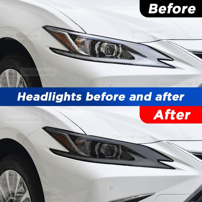 Car Headlight Protection Tint Anti-Scratch Black Protective Film TPU Stickers Cover For LEXUS ES 2018-2024 Accessories